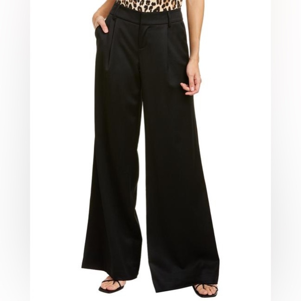 NWT Alice + Olivia Eric Wool-blend Black Pants in Size 8
